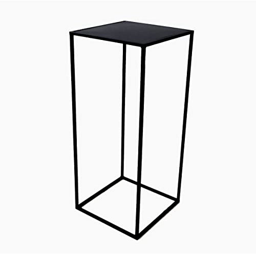 PrimoLiving Sgabello per fiori in metallo, 77792, rettangolare, nero, taglia L (28 x 28 x 70 cm)