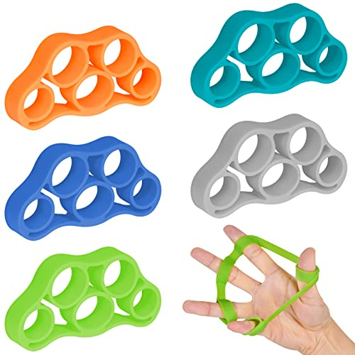 Vicloon Fingertrainer, 5PCS Handtrainer in DREI Stärken für mehr Kraft, Silikon Handkraft Trainer, Finger Exerciser zur Kräftigung von Hand und Finger Druckentlastung und Rehabilitation