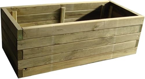 Großer Pflanzkasten Holz (90 x 40 x 35 cm) – Blumenkasten für Balkon & Terrasse, Hochbeet Pflanzkübel Wetterfest, Kräuterbeet Garten Holz D23