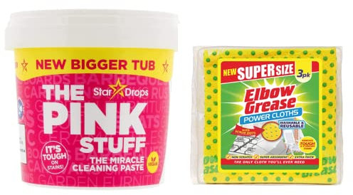The Pink Miracle Multipurpose Cleaning Paste- New Bigger Tub 850 G -Non-Toxic Household Cleaner with 1 Pack of Power Cleaning Cloth
