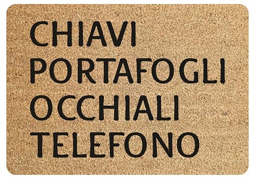 Colorfamily Tappeto Zerbino divertente Chiavi Portafogli Occhiali Telefono Ingresso Casa 60x40 cm