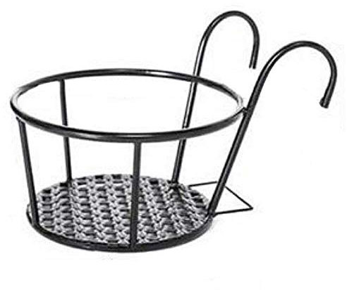 Metall-Pflanzkorb zum Aufhängen an der Wand, Pflanzenständer, Blumentopfständer, Stützständer, über der Schiene hängen Blumentopfregal, Balkongeländer Blumentopfhalter, Fleischpflanze Blumenregal, Tro