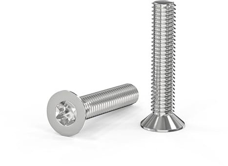 ORTAVA 20 Stück Senkkopfschrauben M5 x 25 mm, M5 Senkkopfschrauben Torx Edelstahl 304, Senkkopfschraube mit Innensechsrund/Torx (ISR/TX) nach Norm ISO 14581 / DIN 965, für Maschinen, Geräte und Möbel