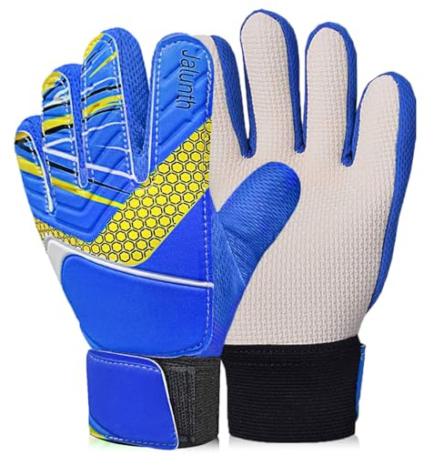 Jalunth Torwarthandschuhe Kinder Jungs Jungen Mädchen Junior Fussballhandschuhe Fußballhandschuhe Trainingshandschuhe Torwart Fussball Fußball Handschuhe mit rutschfeste Latex Handfläche