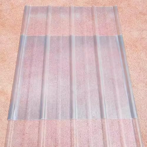 2.2mm Thick FRP Daylighting Panels,Clear Roof Sheet,Transparent Roofing Sheet,Corrugated Roofing Material,Rainproof Board,Sunroom Daylighting Plate,for Canopy Balcony Carport (0.9x1.4m/35x55in,1 PCS)