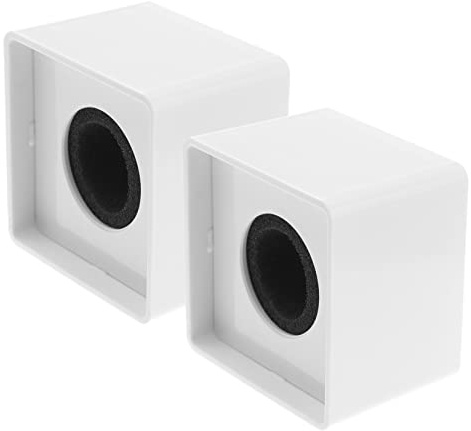 OFFSCH 2 Stück Mikrofon Flaggenstationen aus Strapazierfähigem ABS Kunststoff Quadratisch und Tragbar für Professionelle Interviews und Mikrofonbranding in Weiß