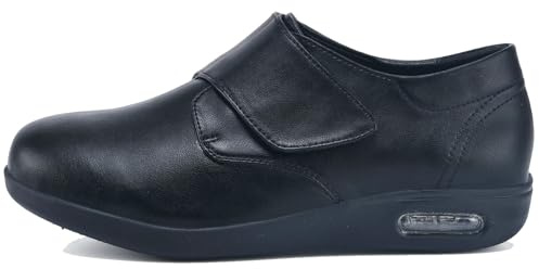 AEHO Scarpe Donna Strappo Scarpe Comode per Camminare Impermeabili in Pelle Sandali Ortopedici Slip-on da Donna Seamless Scarpe da Ginnastica,Nero,41 EU