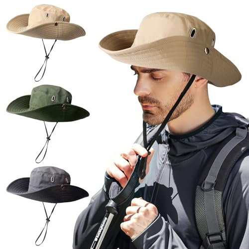TAGVO Regenhut für Damen Herren，Wasserdichter Faltbar Bucket Hat UV-Schutz Outdoor Fischerhut, Schnell Trocknend und Atmungsaktiv Safari Hut Cowboy Hut Stil Sonnenhut für Camping Wandern Fischen