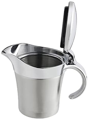Duiaynke Insulated Stainless Steel Gravy Boat/Sauce Jug with Hinged Lid – (450ml) Capacity