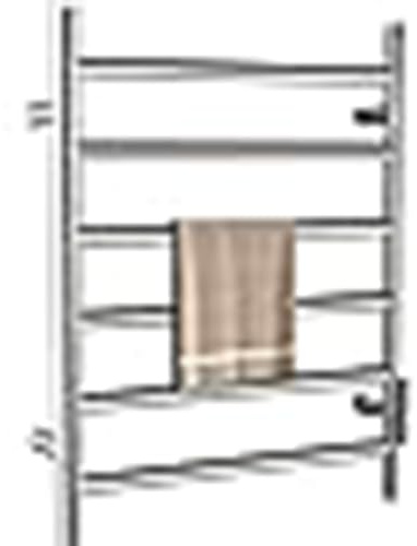 JUVELIO Electric Heated Towel Rail, Electric Towel Radiator Digital Display Touch Control Radiator Towel Rail Wall Mounted Stainless Steel Towel Warmer