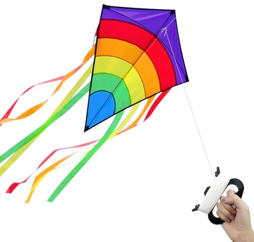 VIKY Drachen Kinderdrachen, Bunter Flugdrachen Kinder, Lenkdrachen Kinder und Erwachsene, Drachen für Kinder mit 80m Drachenschnur, Kite Drachen, Kinder Drachen für Outdoor Aktivitäten, Strandausflug