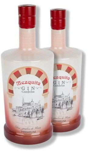 Mezquita Gin Córdvba 40º, Ginebra Premium y Tradicional, (Pack de 2 Botellas de 0,70L)