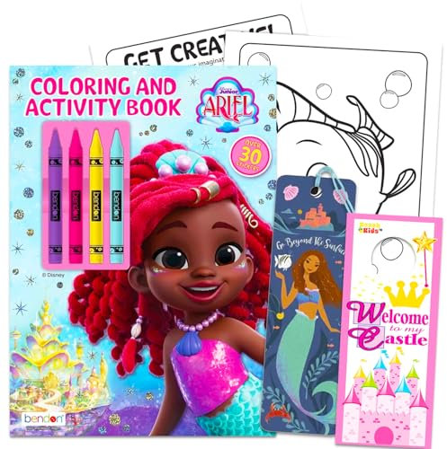 Disney Junior Arielle Malbuch für Mädchen – Bündel mit Arielle-Malvorlagen, Aktivitäten, Spielen plus Buntstiften, Aufklebern und mehr | Disney Arielle Aktivitätsbuch-Set
