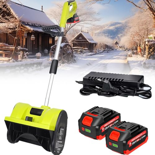 Spazzaneve Elettrico, Pala da Neve da 1200 W Senza Fili con 2 batterie, Distanza di Lancio di 8 m, Pala elettrica per la rimozione della Neve, con direzione Regolabile, per Strade scolastich