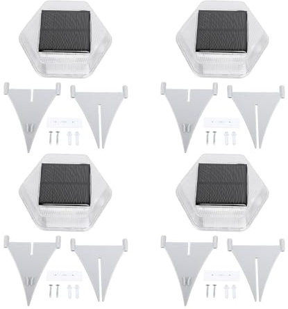 TOPINCN 4PCS Solar Bodenleuchten, IP65 Wasserdicht, Solarbetriebene Landschaftsbeleuchtung, Stufenleuchten für Terrasse, Garten