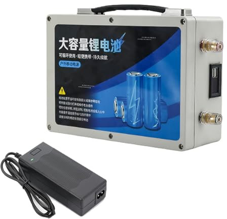 HJGHY Batería Recargable de Iones de Litio de Ciclo Profundo de 12 V, 20 Ah, 40 Ah, 60 Ah, 80 Ah y 100 Ah, Ideal para Camping, Viajes en Autocaravana, apagones, Luces de Emergencia,12v,100Ah