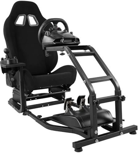 Dardoo Fahrsimulator Cockpit mit verstellbarem Rennsitz Passend für Logitech G29 G920 G923, für Thrustmaster T150 T300RS GT Lenkradständer, ohne Schalthebel und Pedale