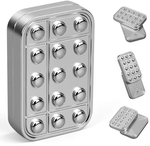 Fidget Slider Spielzeug, magnetischer Fidget Cliker Schreibtisch-Poker-Push-Karte für Kinder, EDC-Gadgets Schreibtischspielzeug, haptische Münze als Geburtstagsgeschenk für Freund, Mann, Vater