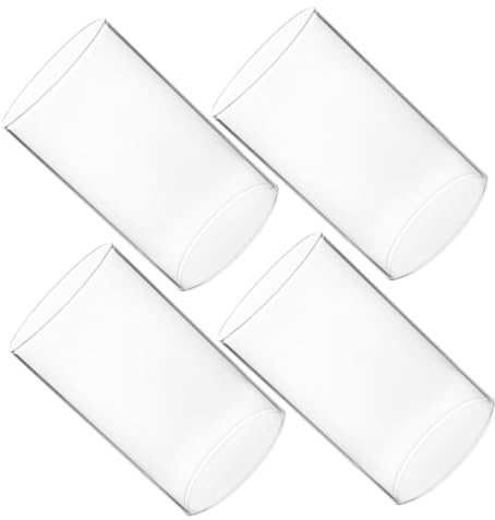 Toyvian Kerzenabdeckungen aus Glaszylindern, 4 Transparente Kerzenhalter aus Glas ohne Boden Teelichthalter Und Kerzenschatten Glasdeckel FüR Heimdekoration Und Romantische AtmosphäRe