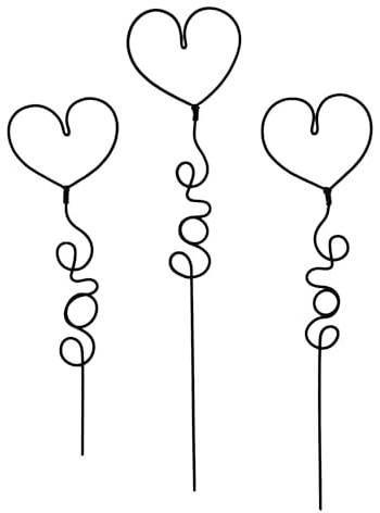 UNUS Gartenstecker Set Herzen klein 3er Set aus schwarzem Metall | wetterfeste Deko für Balkon, Beet oder Pflanztopf romantische Metallstecker für draußen