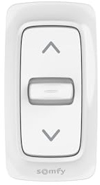 Interrupteur Inis pour Somfy - Commande Filaire 1 Moteur - Montage en Saillie - Position Fixe Haut/Bas/Stop - Compatible Volets Roulants et Stores Motorisés - Couleur Blanche