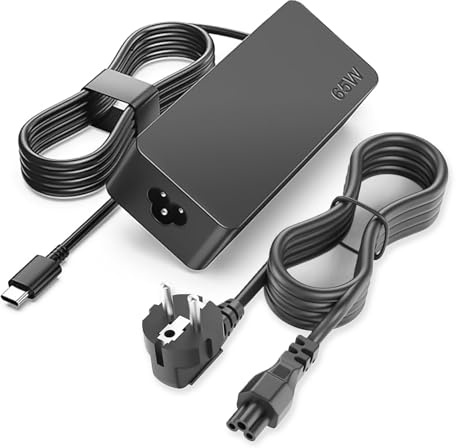 65W Cargador Portátil USB C Compatible con Lenovo ThinkPad X1 T480 T480s T580 T580s T490s E14 E15 E580 300e 100e C340 Yoga 730 910 C720 C730 C910 C940 13ikb C740 X1, Cargador Ordenador Tipo-C