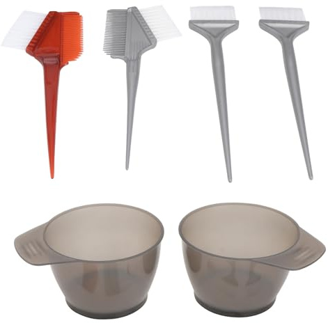 ABOOFAN 2 piezas Kit de Cuencos Grandes para Mezcla de Tinte y Peines para Teñir Cabello Plástico Reutilizable Antideslizante para Peluquería Profesional Experiencia sin Manchas
