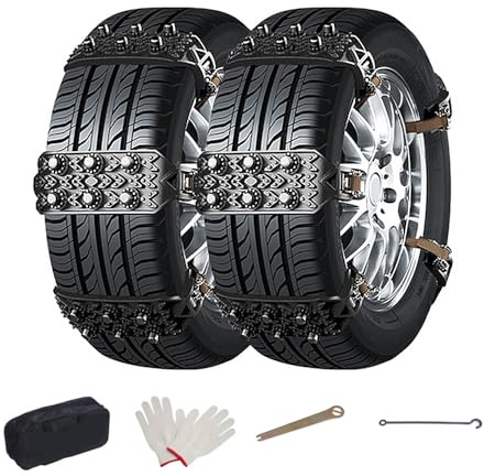 TgGreat Schneeketten FüR VW Passat 2010-2023 2024 2025, Schneekette, Reifenketten, Anti-Rutsch Wiederverwendbare FüR Reifenbreiten 165-265mm FüR Matsch Sand Schnee EIS GeläNdefahrten,Black-10pcs