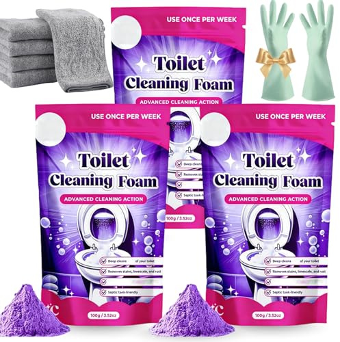 Fizzclean Nettoyant Pour Toilettes, 2026 Nouvelle Fizzclean Toilette Nettoyage Mousse, Nettoyants Wc Sans Contact, Nettoyage Sans Effort, No Scrub Cleaning, Nettoyant Wc Surpuissant Tartre (3PCS)
