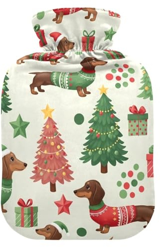 Wärmflaschen mit Softcover Fußwärmer mit Softcover für Dackel Hunde Wärmflasche Weihnachten Wärmflasche für warme und kalte Kompressen klein