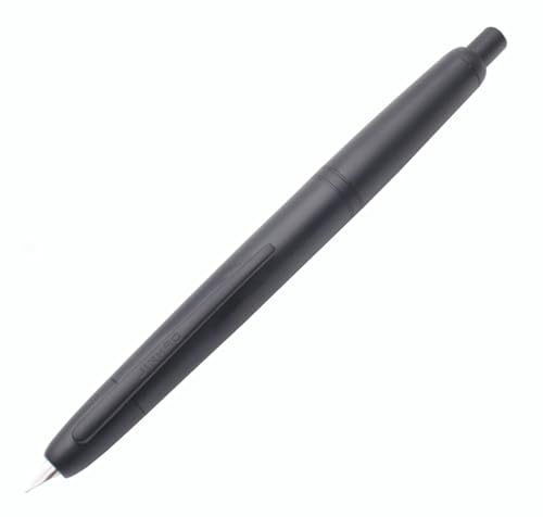 JINHAO 20 Retractable Press Fountain Pen Resin Pen with Ink Converter (Matte Black, 0.5mm Nib)