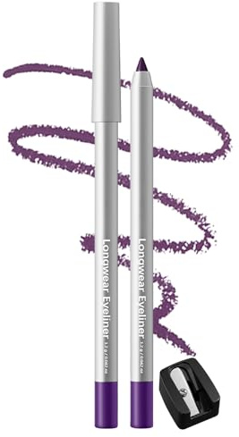 Erinde Eyeliner Wasserfest, Bis zu 16H Langanhaltend Kajal, Wischfest & Hochpigmentiert, Cremige Geschmeidige Textur, Präziser Auftrag, Mit Integriertem Anspitzer, Anspitzbar, Vegan, #06 Aubergine