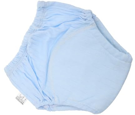 TINEASUR Atmungsaktive Babywindelhose aus Reiner Baumwolle Wiederverwendbare Neugeborenen Trainingshose Blau Verschleißfest und Nassfrei für Babys