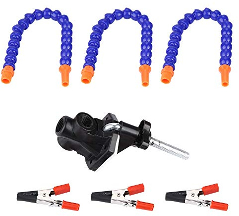 3 Arm Flexible Soldering Station, Adjustable Aluminum Alloy Clip for RC FPV Racing Drone Repair, Anti - Skid Table Mount with 30cm Bendable Arms for Circuit Board Welding (Magnifying Glass Fan not