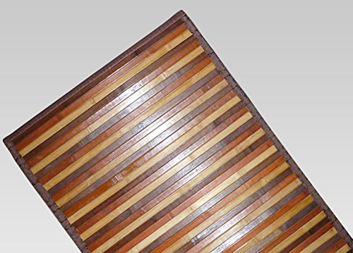 CapitanCasa Tappeto Bamboo Degradé Antiscivolo con Bordo Resistente Ai Lati 50x100 cm Marrone