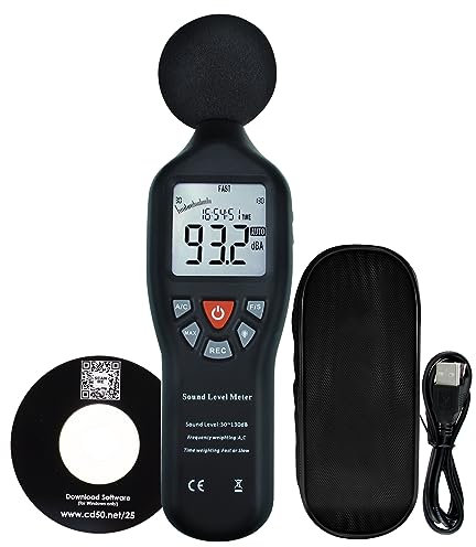 Data Logging Fuction Sound Level Meter with Backlight Display High Accuracy Measuring 30dB~130dB Instrument Compact Professional