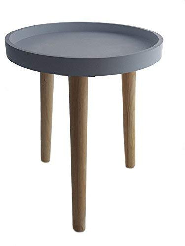 Spetebo Deko Holz Tisch 36x30 cm - grau - Kleiner Beistelltisch Couchtisch Sofatisch