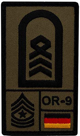 Café Viereck ® Oberstabsfeldwebel Bundeswehr Rank Patch mit Dienstgrad - Gestickt mit Klett – 9,8 cm x 5,6 cm