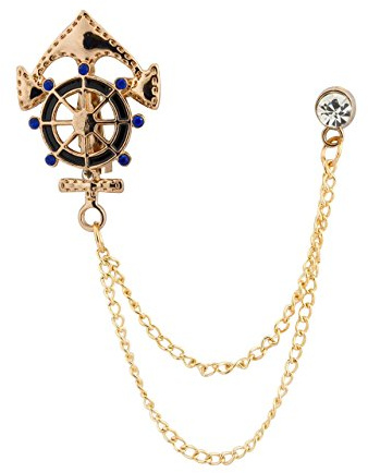 Knighthood Anchor Rudder Ships Wheel Nautical Lapel Pin Badge Coat Suit Collar Accessories Brooch for Men