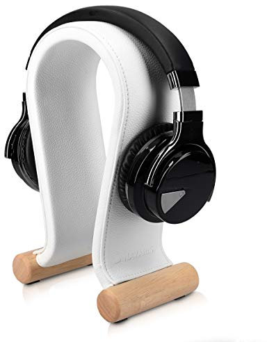 Navaris Universal Kopfhörerständer mit Kunstleder Bezug - Kopfhörer Halter Gaming Headset Halterung - On Ear Headphone Stand - in Weiß