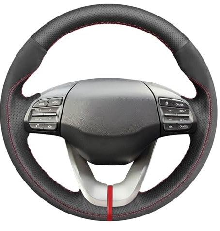 MEWANT, coprivolante fai da te per auto in vera pelle e camoscio per H-yundai i30 2017-2020
