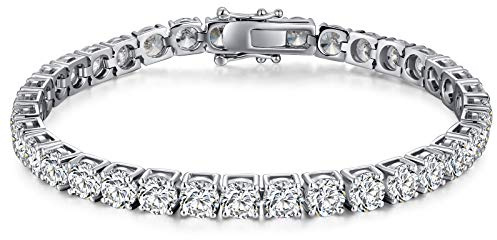 Jiahanzb Silberarmband Diamant-Tennisarmband für Frauen Sterling-Silber Armband Diamant armband Zirkonia-Armband für Frauen 4MM 6.5 Zoll