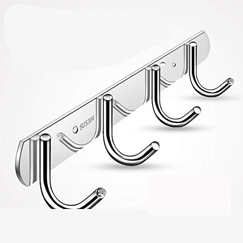 Support à ustensiles mural,Support Mural en Acier Inoxydable pour ustensiles de Cuisine Support avec 4 Crochets Barre de Cuisine Murale en Aluminium Support Mural pour ustensiles de Cuisine (Argent)