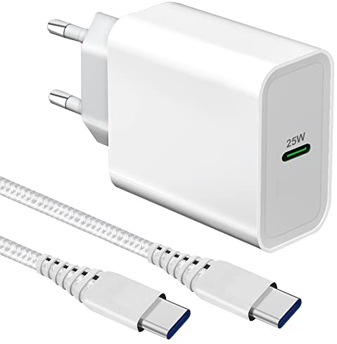 Chargeur Rapide 25W Prise USB C pour Samsung S23 S22 S21 S20 FE A17 5G A16 | Type C Secteur et Cable pour Galaxy S22/S21 FE/S20 Plus/S23 Ultra A53 A54/A33 A34 A35/A14 A13 A15/A25/A52 A52S A71 A23/ A05S