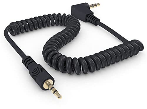 ayex Câble adaptateur spirale pour appareils photo et déclencheur à distance avec prise femelle 3,5 mm par exemple Fujifilm X-S10, X-E4, X-T200, Pentax K-70, KP