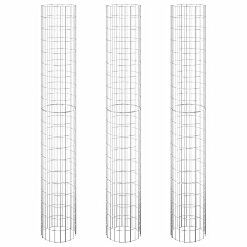 XIAOGUANG Gabionen-Hochbeete 3 STK Kräuterspirale, Hochbeet Im Garten, Pflanzkübel, Pflanzsteine, Rund Verzinkter Stahl Ø30x200 cm