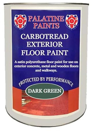 Palatine PaintsProtected By Performance Carbotread Exterior Floor Paint Smooth - for Concrete, Metal, Wood (Tile Red, 1 Litre)