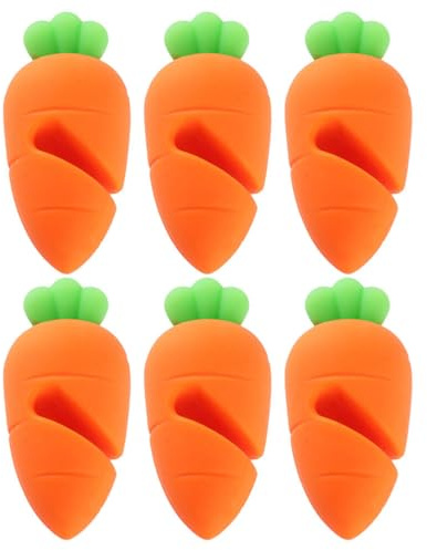 MERRYHAPY Carrot Pot Lid Anti-Spill Lifters Silicone Boil Stoppers Set of 6 Spill-Proof Pot Cover Holders for Slow Cooking Kitchen Use 2.16X1.18X1.18In