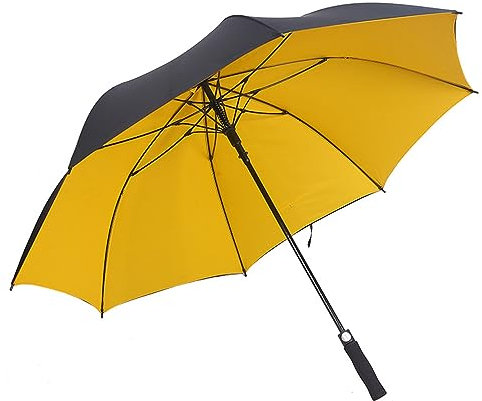 Golf Carbon Fiber Solid Regenschirm, 30 Zoll, starker Business-Regenschirm mit langen Griffen, automatische Öffnung, leicht und tragbar (gelb)