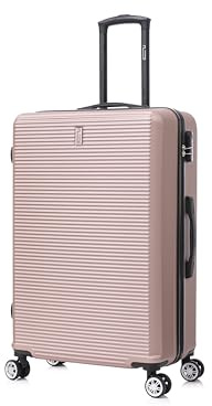 CELIMS - Grande Valise Soute 75 cm 23kg Rigide ABS Légère | Valise XL à roulettes 4 Roues 360° | Bagage Soute Avion 23kg | Valise Grande Taille Voyage | Rose Gold